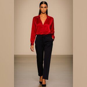 Richard Chai 100% Silk Black Pants Size 0